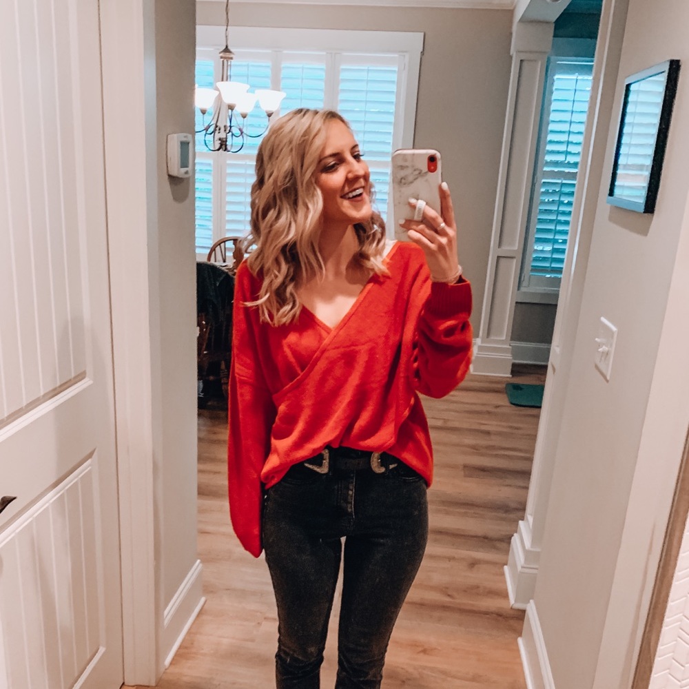 Rust orange sweater
